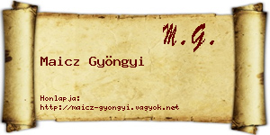 Maicz Gyöngyi névjegykártya